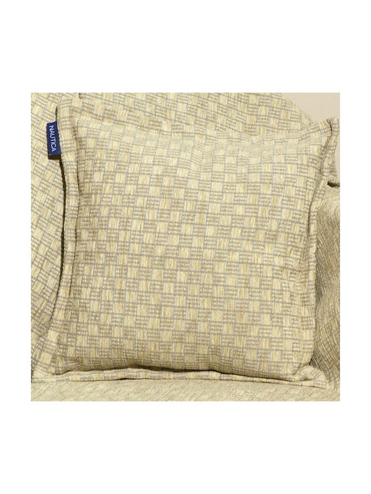 Nautica Decorative Pillow Case from 100% Cotton Beige 43x43cm