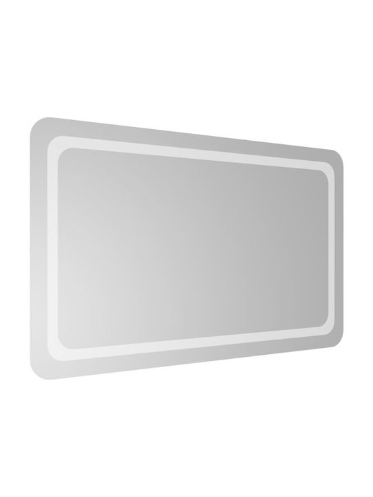 vidaXL Ορθογώνιος Καθρέπτης Μπάνιου Led 100x60cm Διάφανος