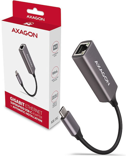 Axagon ADE-TRC Αντάπτορας Δικτύου USB-C με Ενσύρματη Σύνδεση Gigabit Ethernet (v1)