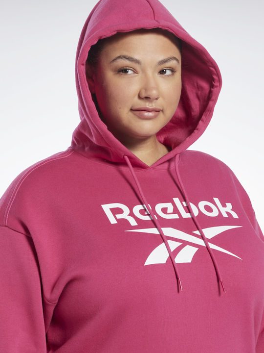 Identity Plus Size Γυναικείο Φούτερ με Κουκούλα Semi Proud Pink