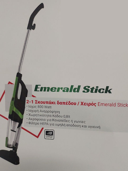 Telemax Emerald Elektrisch Stick- & Handstaubsauger 800W Grün