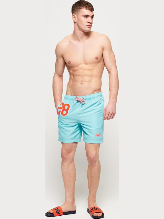 Water Polo Men's Swimwear Shorts Light Blue with Patterns