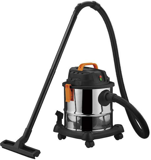 Sogo Staubsauger Flüssigkeiten / Feststoffe 1200W mit Edelstahl Behälter 20Es