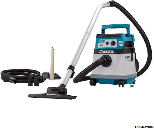 Makita Rechargeable Vacuum Wet / Dry Without Charger and Battery with Plastic Bin 15lt