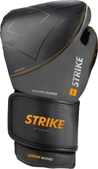 eBoxing Premium Strike Boxing Gloves Leather for Match Gray