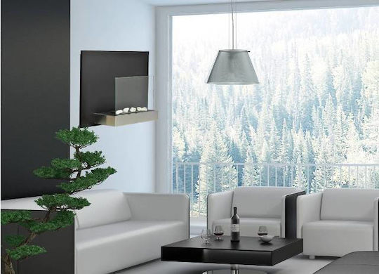 EcoHot Bio Wall 75 Indoor Wall Mounted Bioethanol Fireplace Black 75x26x50cm