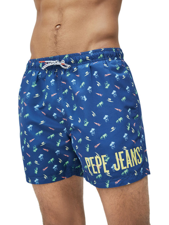 Samuel Men's Swimwear Shorts Navy Blue with Patterns