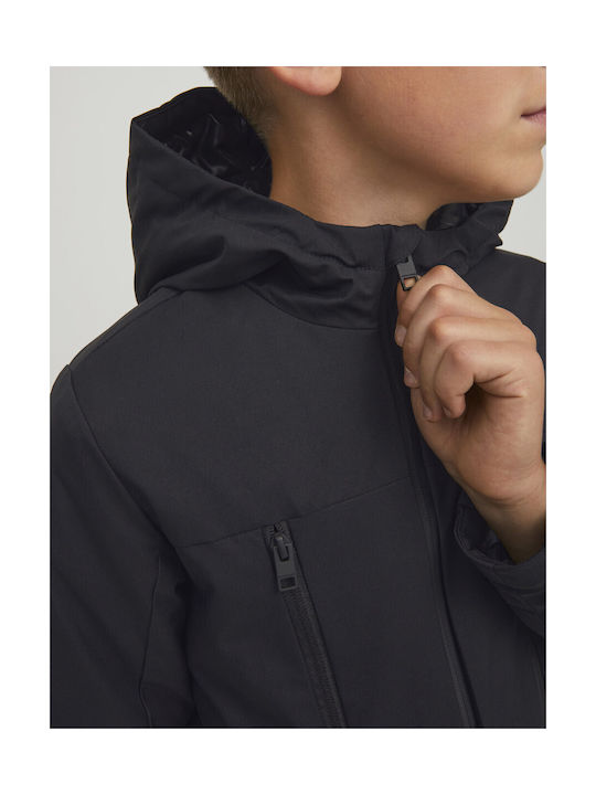 Rebase Kids Casual Jacket short Hooded Black