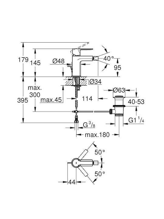 Grohe Lineare Μπαταρία Μπιντέ Grohe Lineare Μπαταρία Μπιντέ