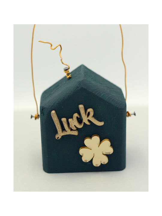 LifeLikes Luck Agățat Amulet Acasă Verde din Lemn 1buc