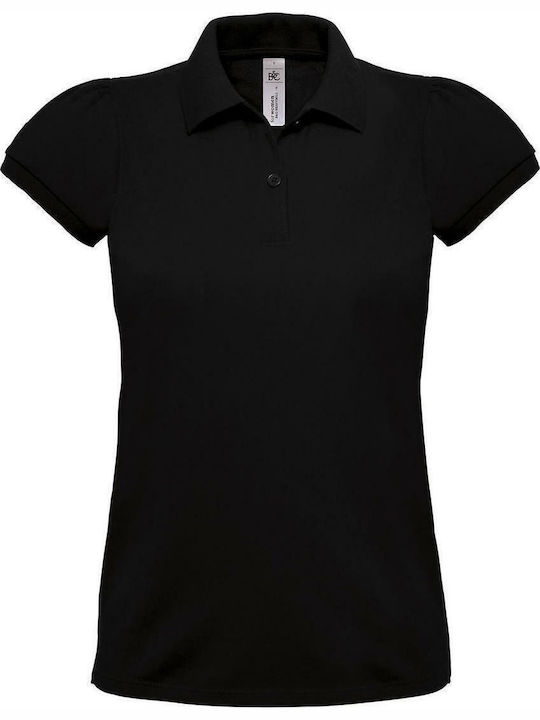 B&C Heavymill Women's Short Sleeve Promotional Blouse Black PW460-002