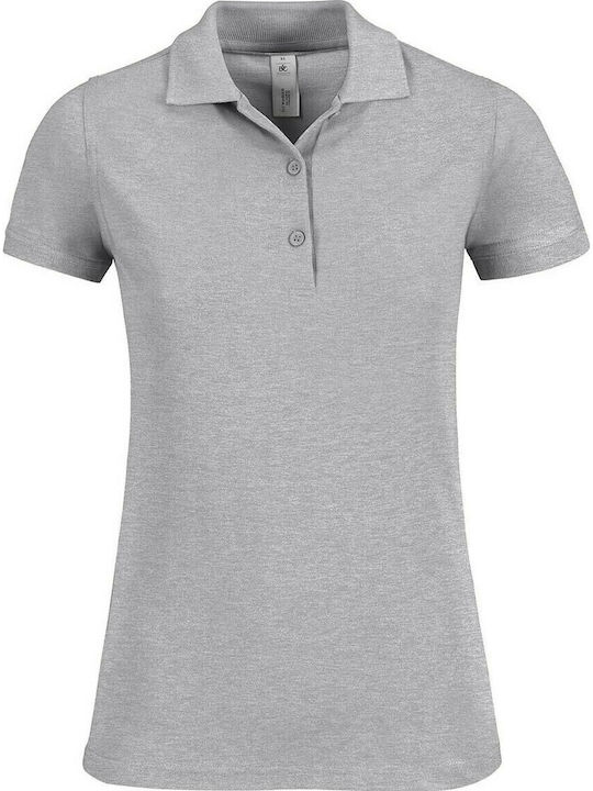 B&C Safran Timeless Женски Рекламна блуза Къс ръкав Heather Grey