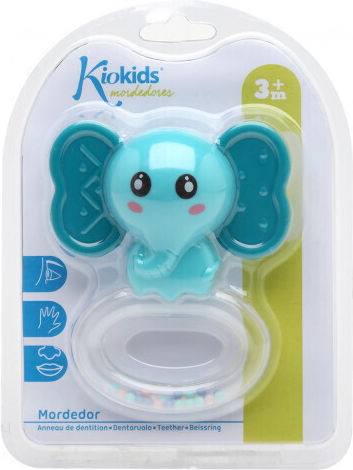 Kiokids Ελεφαντάκι Μασητικός Κρίκος Οδοντοφυΐας από Σιλικόνη για 3 m+
