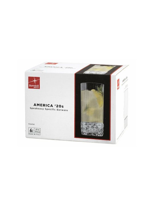 Bormioli Rocco America 20s Set Gläser Wasser aus Glas 490ml 6Stück