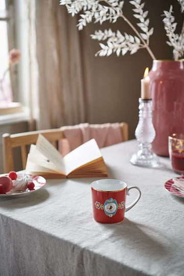 PiP Studio Love Birds Medallion Mug from Porcelain Red 250ml