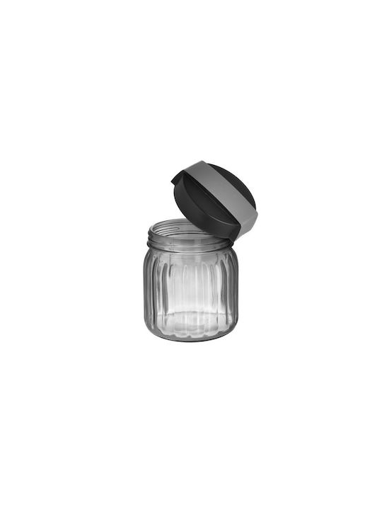 Click Vase General Use with Lid Glass In Gray Colour 1000ml 1pcs