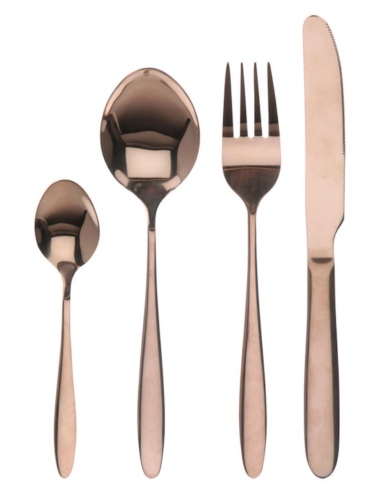 16-Piece Stainless Steel 18/10 Gold Cutlery Set