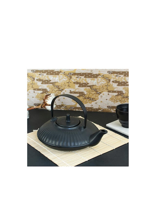 Ceainic cu Filtru Ceramică Negru 600ml
