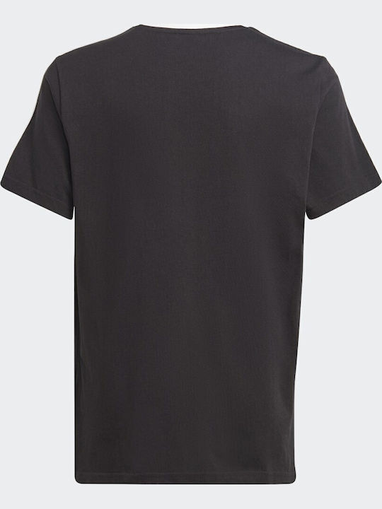 Παιδικό T-shirt Μαύρο Essentials 3 Stripes