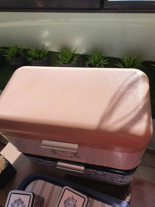 Sidirela Bread Box with Lid Metallic Salmon 37x21x16cm