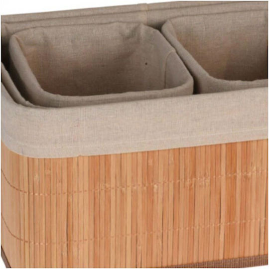 Bamboo Storage Basket Brown 4pcs