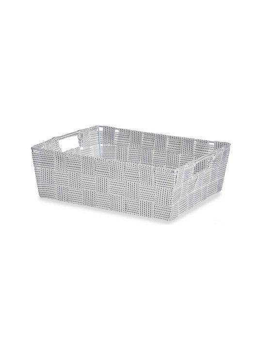 Kipit Καλάθι Αποθήκευσης Υφασμάτινο Λευκό 23x8x27cm