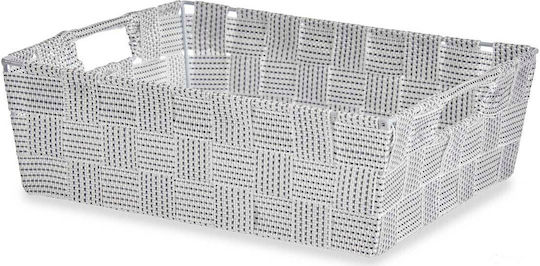 Kipit Καλάθι Αποθήκευσης Υφασμάτινο Λευκό 23x8x27cm