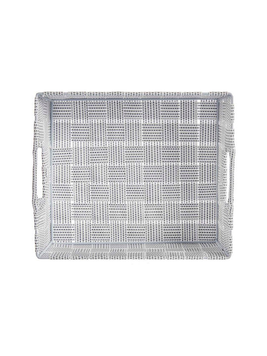 Kipit Καλάθι Αποθήκευσης Υφασμάτινο Λευκό 23x8x27cm