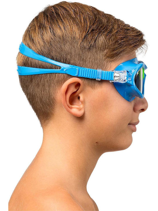 CressiSub Mini Cobra Schwimmbrillen Kinder mit Antibeschlaglinsen Blau/Limette Blau