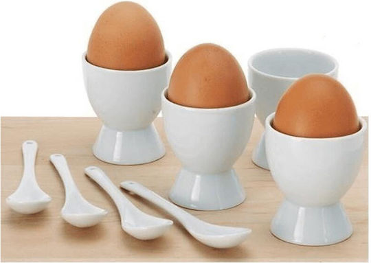Чаша за яйца от порцелан Бяла 8pcs