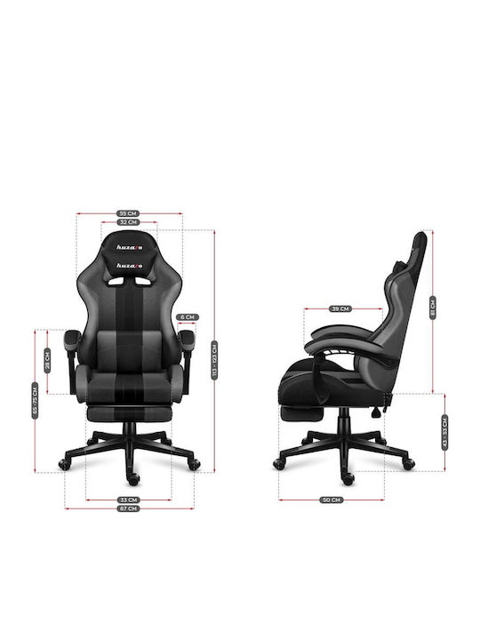 Huzaro Force 4.7 Artificial Leather Gaming Chair with Footrest Grey Mesh