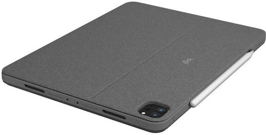 Logitech Combo Touch UK Flip Cover με Πληκτρολόγιο στα Αγγλικά UK Oxford Grey (iPad Pro 2021 12.9")