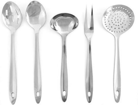 Inox Cooking Utensil Set with Base Silver 6pcs