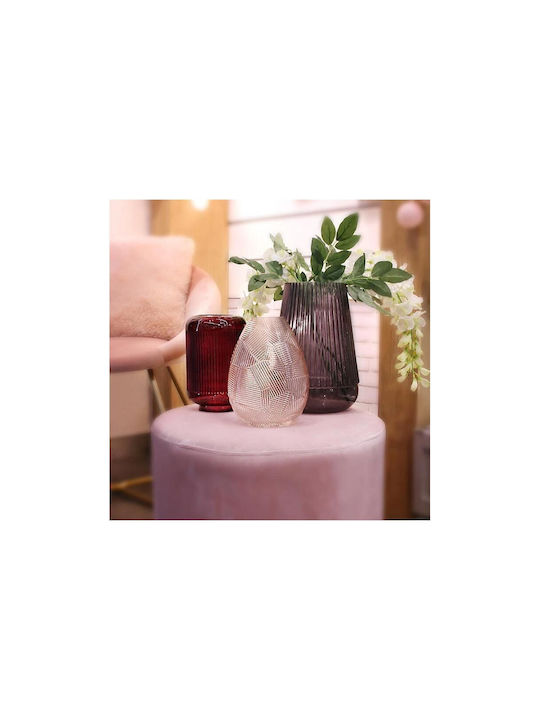 Dekorative Vase Glas Rosa Φ16,5xΥ21,5cm