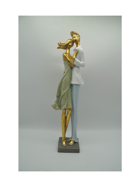 Karvounis Decorative Statuette Polyresin Couple in Gold/Edium/White 10.5x7.3x35.5cm 1pcs