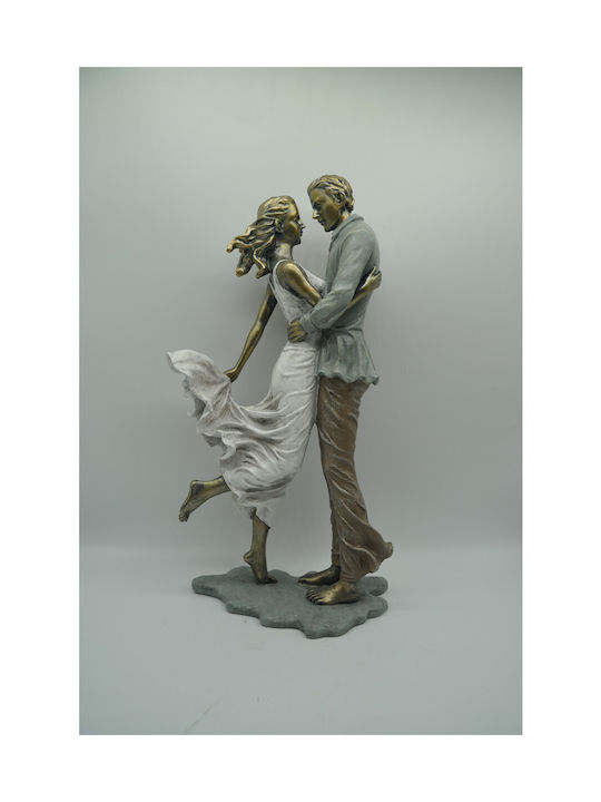 Karvounis Decorative Statuette Polyresin Couple in Gold/Electric/Brown 18x10.5x35cm 1pcs