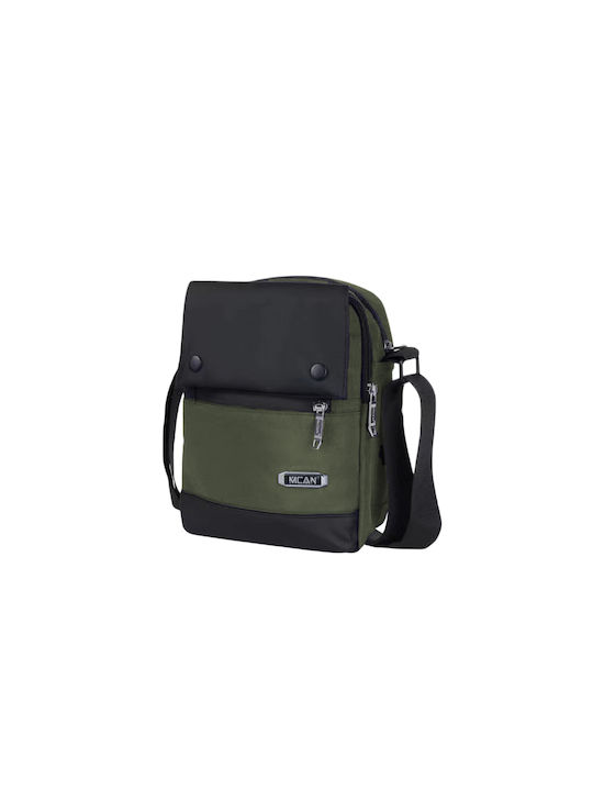 Mcan Z-237 Ανδρική Τσάντα Ταχυδρόμου Μαύρο/Πράσινο