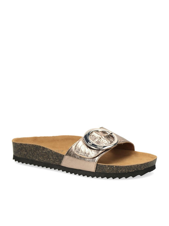 Leather Women's Sandals Metallic Toupe