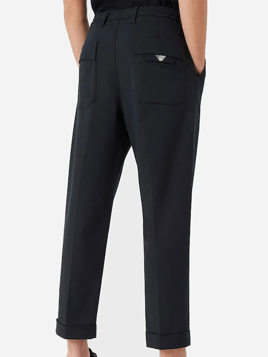 Emporio Armani Men's Trousers Elastic Navy Blue