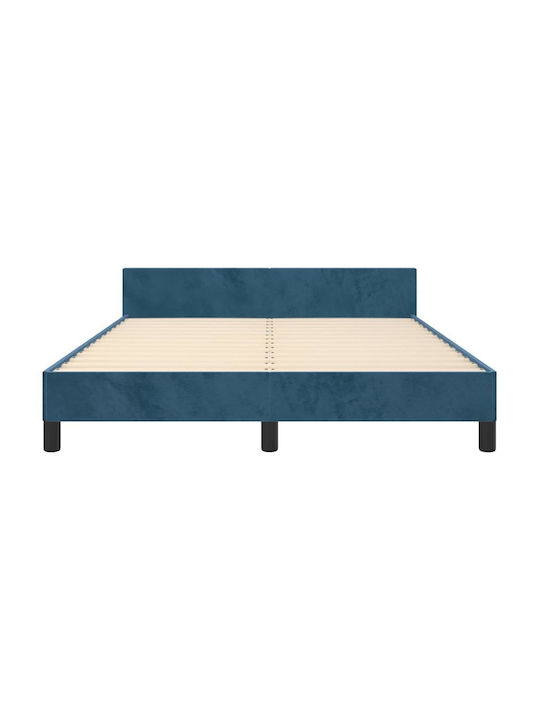 Doppelbett Mit Stoff Dunkelblau Für Matratze 140x200cm