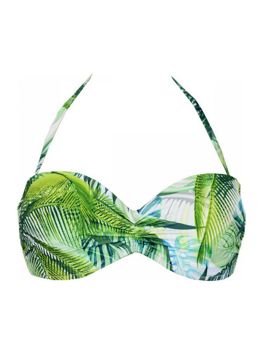 Rock Club BP-2169 Fără bretele Top bikini Floral Verde BP2169.bali