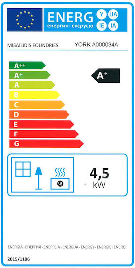 CHytiria Misailidi York-034 Fontă Soba pe lemne 4.5kW Negru