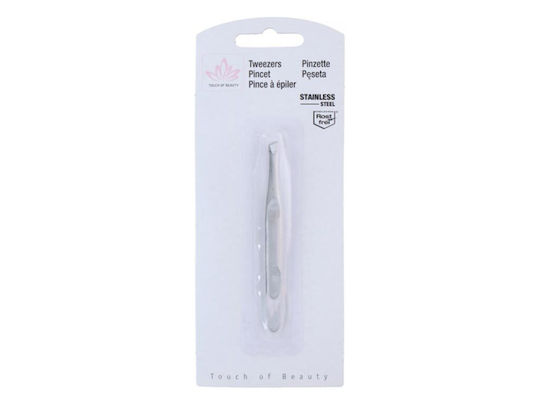 Touch Of Beauty Eyebrow Tweezer with Slanted Nose Touch of Beauty Silver 9cm