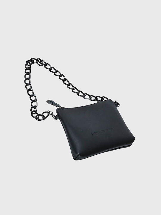 Elena Athanasiou Chain Pouch Set Din piele Pungă de damă Total Black