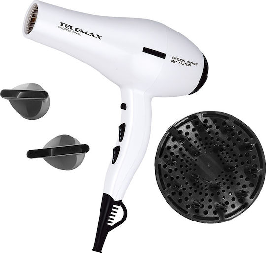 Telemax FK-8813 Professional Hair Dryer with Diffuser 2200W White