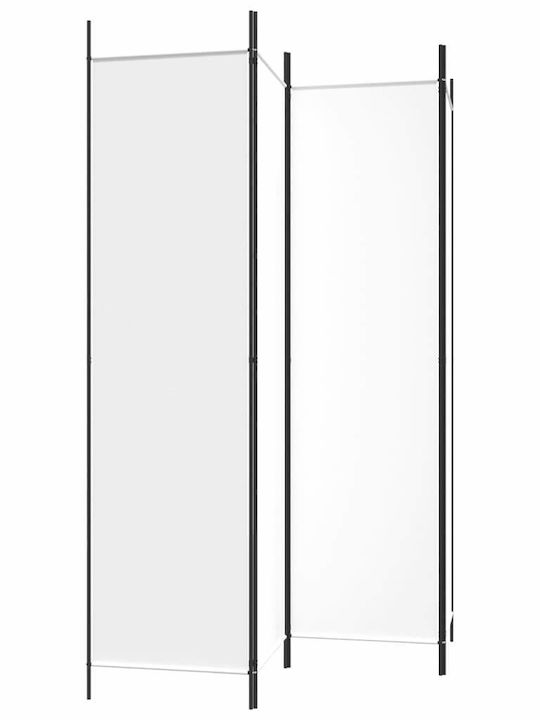 vidaXL Dekorativer Raumteiler Stoff mit 4 Paneelen White 200x200cm