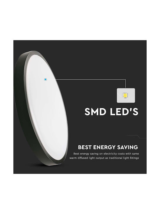 V-TAC Deckenleuchte für den Außenbereich mit integriertem LED in Schwarz Farbe 7635