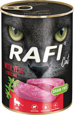 Dolina Noteci Rafi Cat Adult Wet Food for Adult Cat in Can with Calf Without Cereals 4x400gr