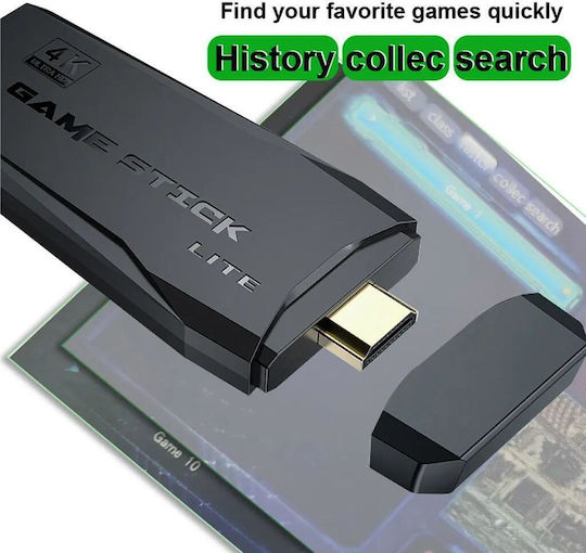 Wireless Controller Gamepad With 4k Ultra Hd Game Stick Ηλεκτρονική Παιδική Ρετρό Κονσόλα για 8+ ετών