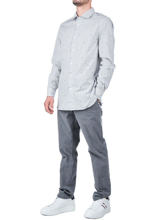 Langärmlig Hemd Gestreift Gray